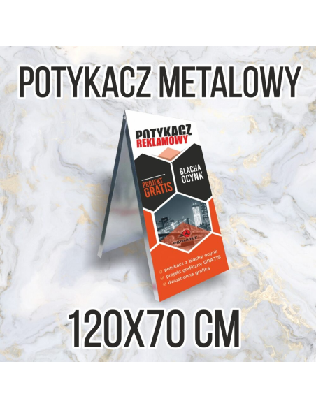 Potykacz reklamowy metalowy 120x70 cm
