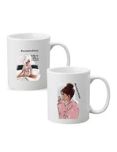 Kubek z nadrukiem napis PREZENT ZOSTAŃ W DOMU dla kobiety przyjaciółki