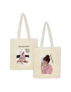 Eko Torba z nadrukiem napis PREZENT ZOSTAŃ W DOMU dla przyjaciółki siostry