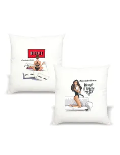 Poduszka z nadrukiem PREZENT ZOSTAŃ W DOMU NETFLIX dla przyjaciółki