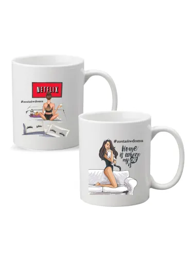 Kubek z nadrukiem PREZENT ZOSTAŃ W DOMU NETFLIX