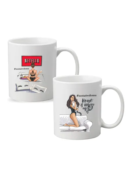 Kubek z nadrukiem PREZENT ZOSTAŃ W DOMU NETFLIX