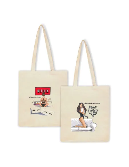 Eko Torba z nadrukiem HOME IS WHERE MY CAT