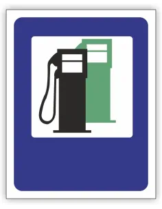 Znak drogowy Tablica informacyjna D23 stacja paliwowa -znak informacyjny 40x40 cm