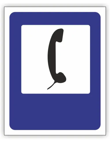 Znak drogowy Tablica informacyjna D24 telefon -znak informacyjny 40x40 cm