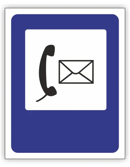 Znak drogowy Tablica informacyjna D25a poczta -znak informacyjny 40x40 cm