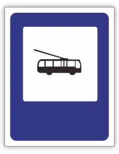 Znak drogowy Tablica informacyjna D16 przystanek trolejbusowy -znak informacyjny 60x60 cm
