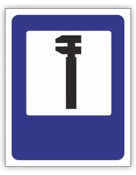 Znak drogowy Tablica informacyjna D26 stacja obsługi technicznej -znak informacyjny 40x40 cm