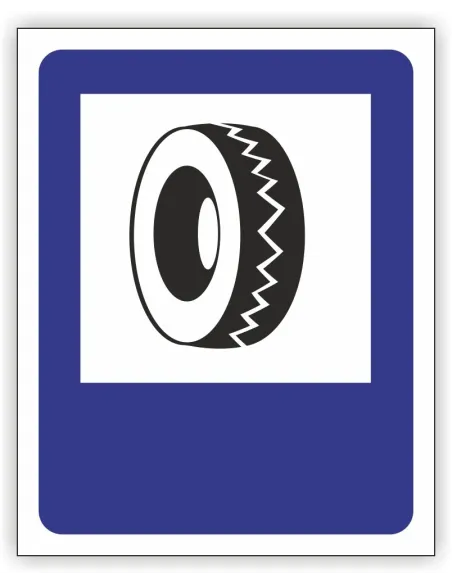 Znak drogowy Tablica informacyjna D26a wulkanizacja -znak informacyjny 40x40 cm