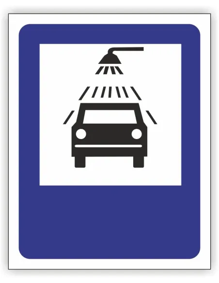 Znak drogowy Tablica informacyjna D26b Myjnia -znak informacyjny 40x40 cm