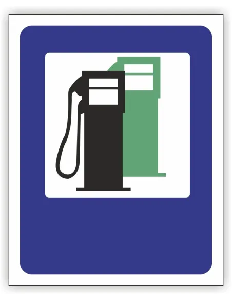 Znak drogowy Tablica informacyjna D23 stacja paliwowa -znak informacyjny 60x60 cm