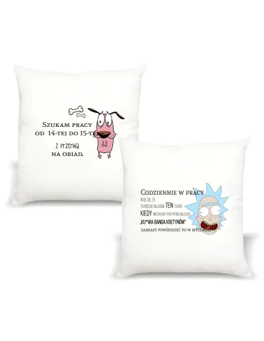 Poduszka z nadrukiem PREZENT CODZIENNIE W PRACY