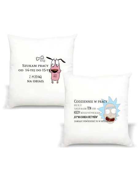 Poduszka z nadrukiem PREZENT CODZIENNIE W PRACY