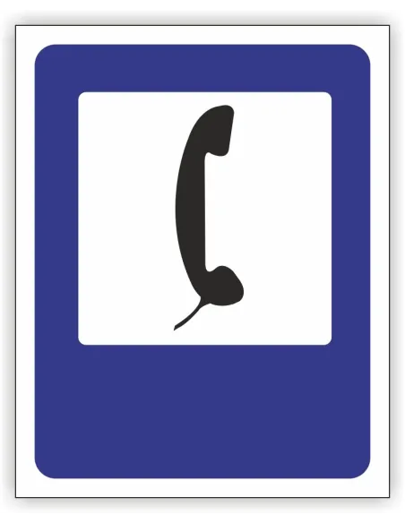 Znak drogowy Tablica informacyjna D24 telefon -znak informacyjny 60x60 cm