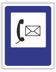 Znak drogowy Tablica informacyjna D25a poczta -znak informacyjny 60x60 cm