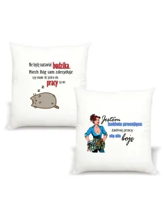 Poduszka z nadrukiem JESTEM KOBIETA PRACUJĄCA