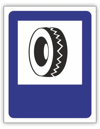 Znak drogowy Tablica informacyjna D26a wulkanizacja -znak informacyjny 60x60 cm