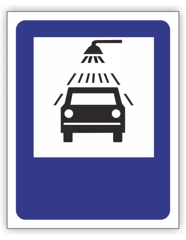 Znak drogowy Tablica informacyjna D26b Myjnia -znak informacyjny 60x60 cm