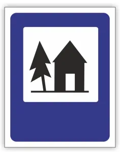 Znak drogowy Tablica informacyjna D33 schronisko młodzieżowe -znak informacyjny 40x40 cm