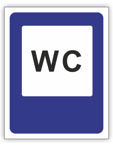 Znak drogowy Tablica informacyjna D26c toaleta publiczna -znak informacyjny 60x60 cm