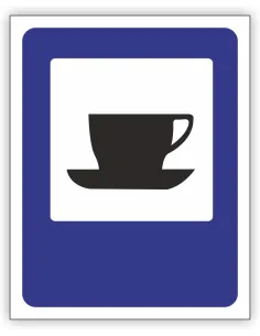 Znak drogowy Tablica informacyjna D27 bufet lub kawiarnia -znak informacyjny 60x60 cm