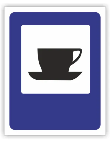 Znak drogowy Tablica informacyjna D27 bufet lub kawiarnia -znak informacyjny 60x60 cm