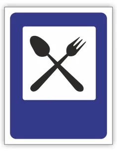 Znak drogowy Tablica informacyjna D28 restauracja -znak informacyjny 60x60 cm