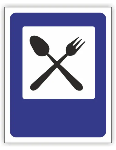 Znak drogowy Tablica informacyjna D28 restauracja -znak informacyjny 60x60 cm