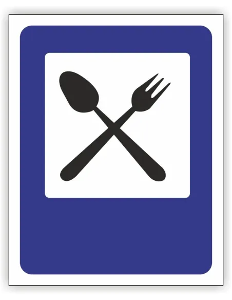 Znak drogowy Tablica informacyjna D28 restauracja -znak informacyjny 60x60 cm