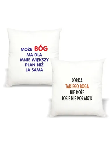 Poduszka religijna z nadrukiem napis PREZENT dla CÓRKI