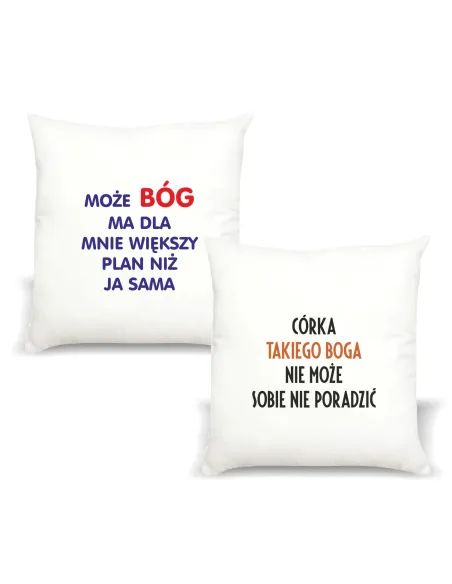 Poduszka religijna z nadrukiem napis PREZENT dla CÓRKI