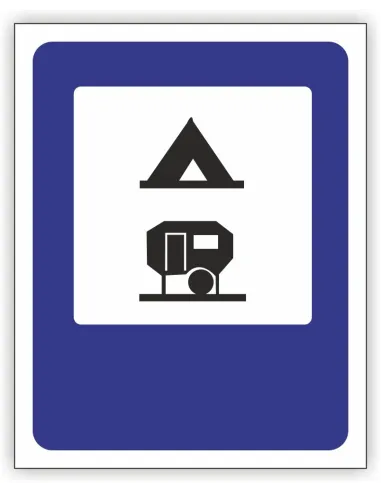 Znak drogowy Tablica informacyjna D31 obozowisko (kemping) -znak informacyjny 60x60 cm