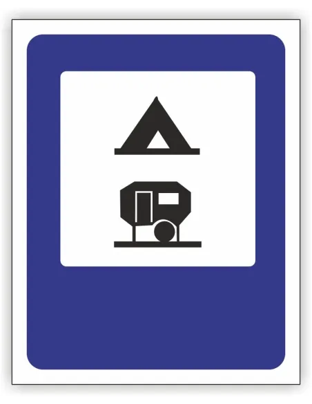 Znak drogowy Tablica informacyjna D31 obozowisko (kemping) -znak informacyjny 60x60 cm
