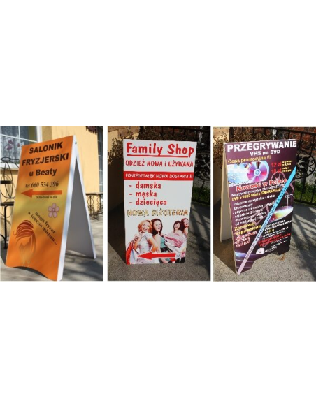 Potykacz reklamowy metalowy 120x70 cm