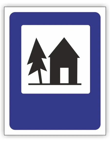 Znak drogowy Tablica informacyjna D33 schronisko młodzieżowe -znak informacyjny 60x60 cm