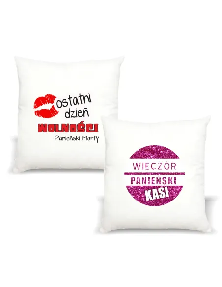 Poduszka z nadrukiem OSTATNI DZIEŃ WOLNOŚCI prezent na wieczór penieński