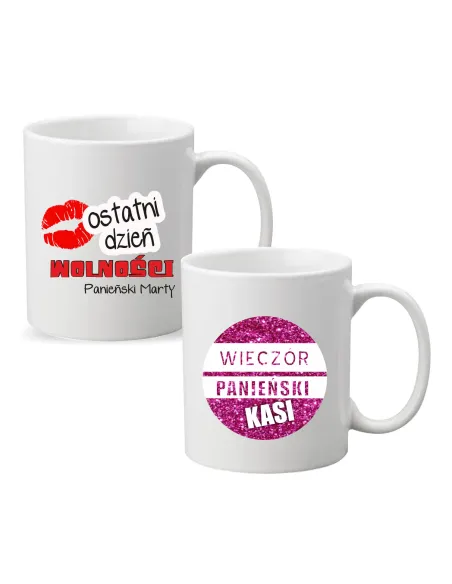Kubek z imieniem PREZENT OSTATNI DZIEŃ WOLNOŚCI prezent na panieńskie