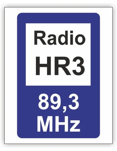 Znak drogowy Tablica informacyjna D34a informacja radiowa o ruchu drogowym -znak informacyjny 60x60 cm