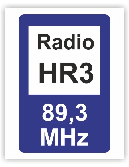 Znak drogowy Tablica informacyjna D34a informacja radiowa o ruchu drogowym -znak informacyjny 60x60 cm