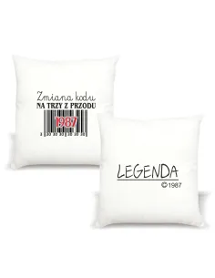 Poduszka z nadrukiem PREZENT na urodziny ZMIANA KODU