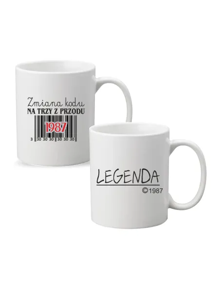 Kubek z nadrukiem PREZENT na URODZINY ZMIANA KODU
