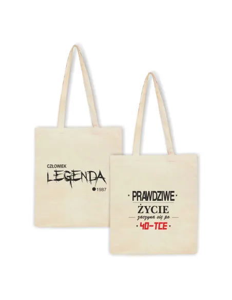 Eko Torba z nadrukiem CZŁOWIEK LEGENDA ROK