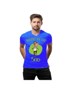 Koszulka z nadrukiem wrzuć na luz  500+