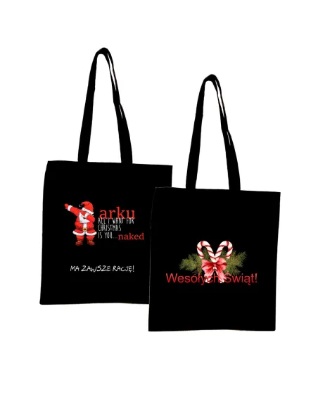 Eko Torba z imieniem napis PREZENT na Święta Bożego Narodzenia Choinkę