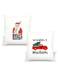 Poduszka z nadrukiem PREZENT BYŁEŚ GRZECZNY prezent na Święta dla Faceta