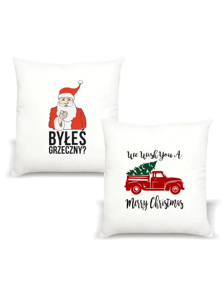Poduszka z nadrukiem PREZENT BYŁEŚ GRZECZNY prezent na Święta dla Faceta