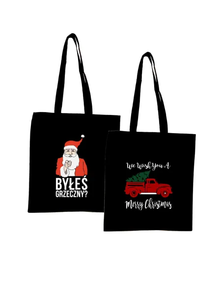 Eko Torba z nadrukiem PREZENT MERRY CHRISTMAS Mikołajki Święta Choinka