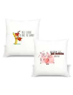 Poduszka z nadrukiem napis PREZENT na WALENTYNKI