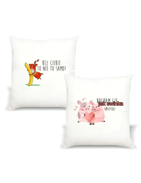 Poduszka z nadrukiem napis PREZENT na WALENTYNKI