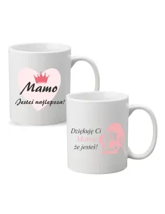 Kubek z nadrukiem PREZENT MAMO JESTEŚ NAJLEPSZA prezent na Dzień Mamy